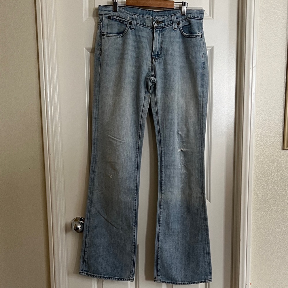 Polo by Ralph Lauren Denim Blue Wide Leg Distressed Jeans